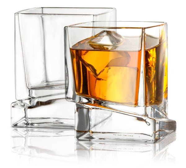 Juego de 2 vasos de whisky cuadrados