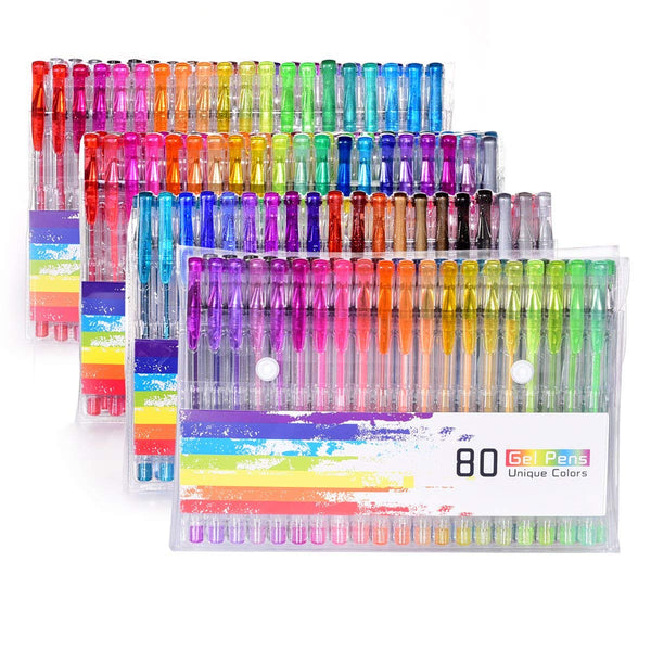 80 glitter gel pens