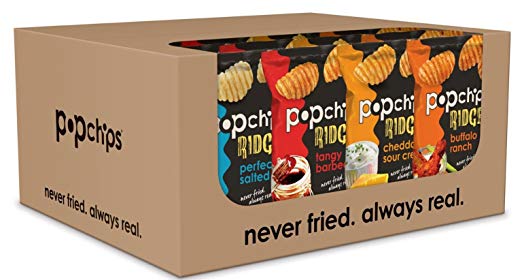 24 Popchips Ridged Potato Chips, Variety Pack