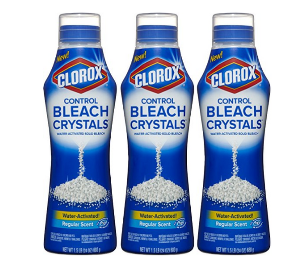 3 bottles of Clorox control bleach crystals