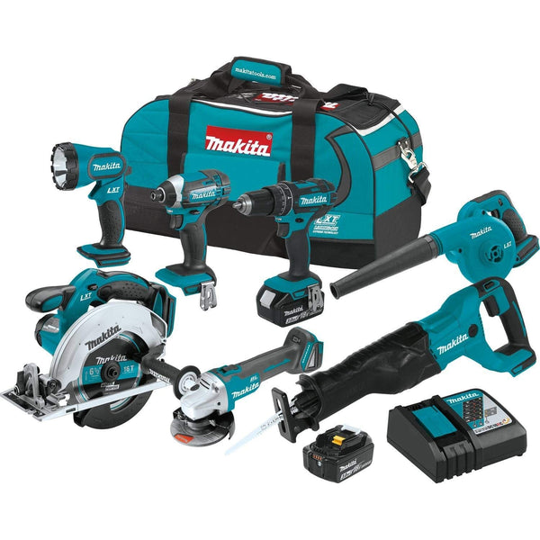 Makita 7 Piece 18V LXT Lithium-Ion Cordless Combo Kit