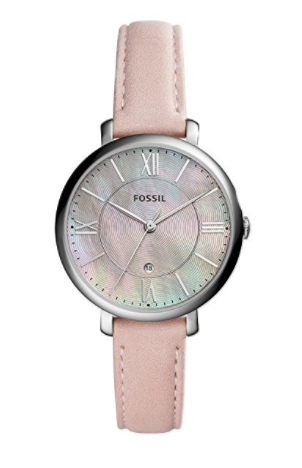 Fossil Reloj de cuero color rubor Jacqueline para mujer
