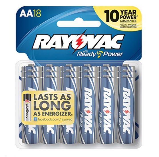Pack of 18 Rayovac AA batteries