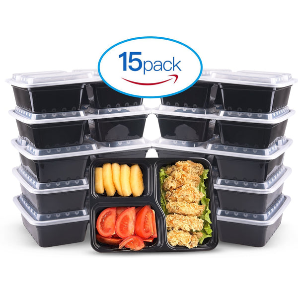 Paquete de 15 recipientes para preparar comidas.