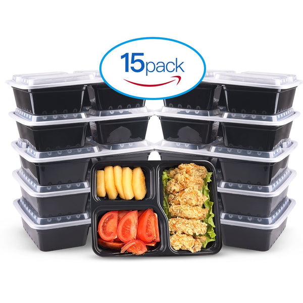 Pack of 15 meal prep containers