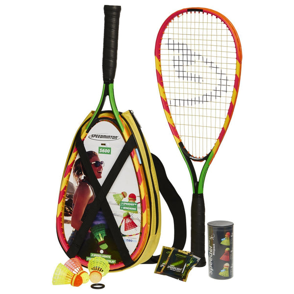 Speed Badminton / Crossminton Starter Set w/ 2 rackets, 3 Speeder, Speedlights, Bag