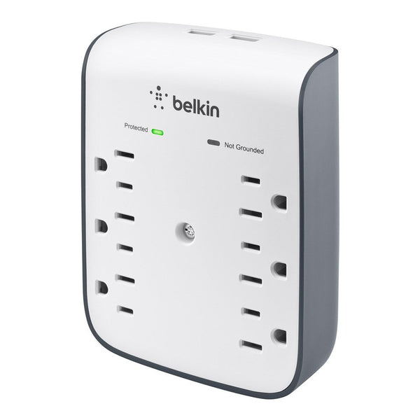 Belkin SurgePlus 6-Outlet Wall Mount Surge Protector with Dual USB Charging Ports