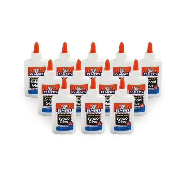 Elmer's Liquid School Glue, Washable, Pack of 12