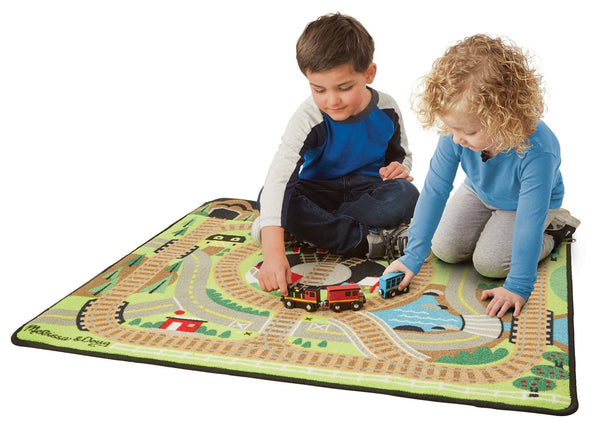 Melissa & Doug Round the Rails Train Rug - 39" x 36"
