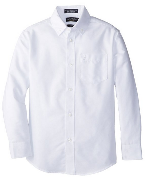 Nautica Boys' Solid Long-Sleeve Button-Down Shirt