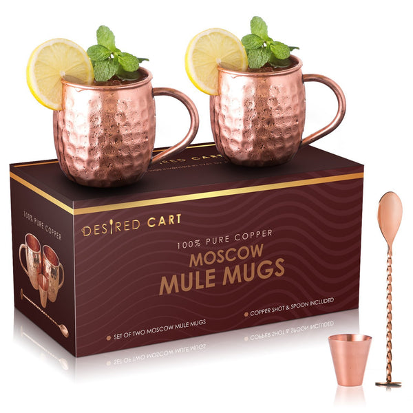 Set of 2 Moscow Mule Copper Mugs