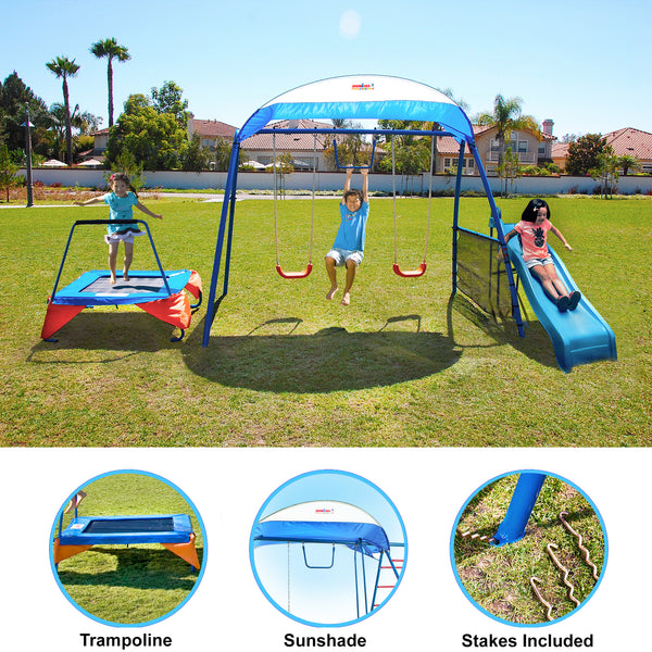 IronKids Inspiration 250 Fitness - Juego de columpios de metal para zona de juegos