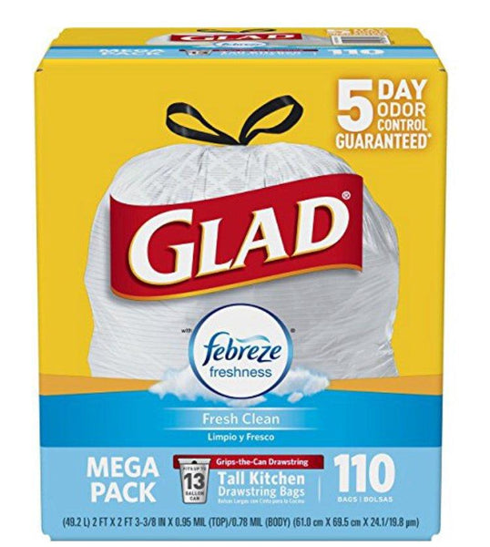 110 Glad trash bags (13 gallon)