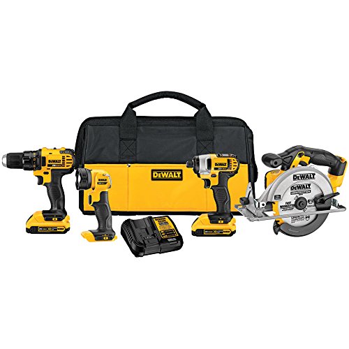 Dewalt 4-Tool 20-Volt Max Lithium Ion Cordless Combo Kit with Case