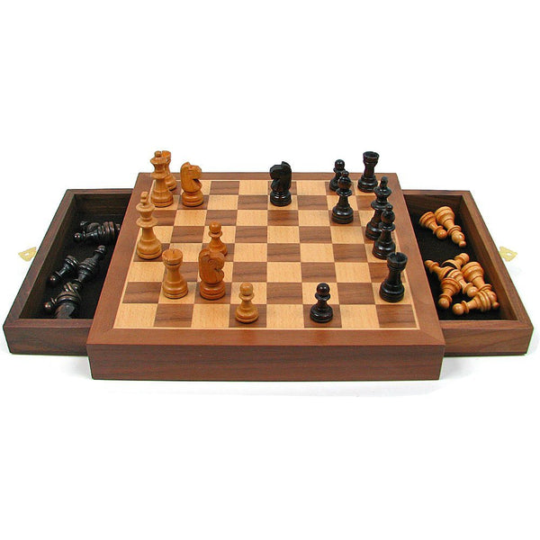 Walnut-Style Magnetized Wood Chess Set