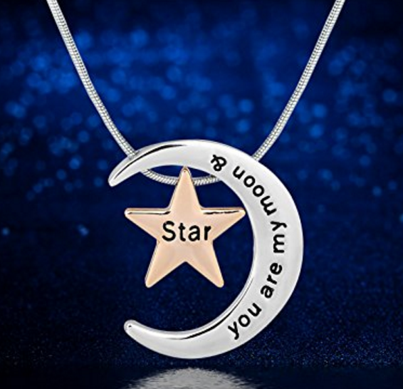 "You Are My Moon & Star" pendant necklace