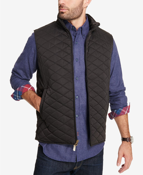 Ves vintage resistente a la intemperie para hombre, acolchado, con cremallera completa y cuello alto