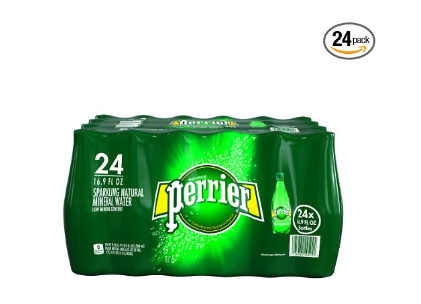 24 bottles of Perrier Sparkling Mineral Water