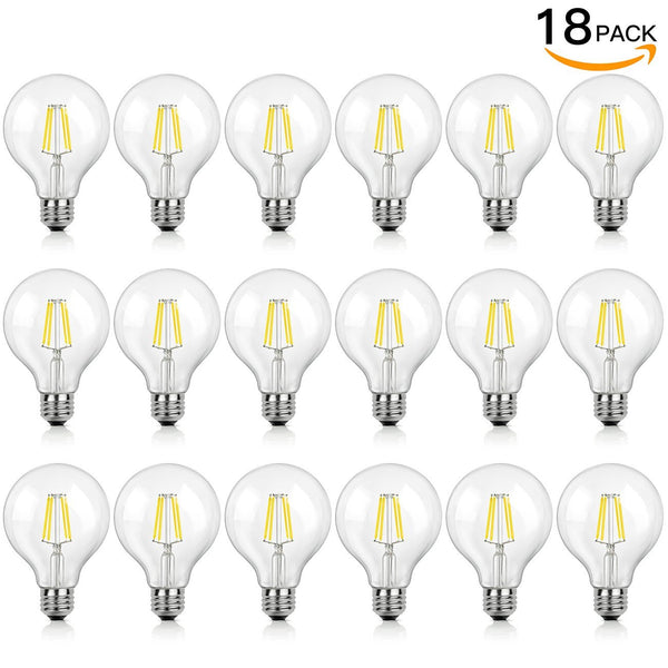 18 bombillas LED de filamento vintage.