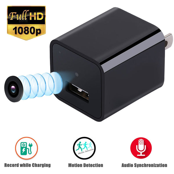 Cargador USB oculto para cámara espía HD 1080P