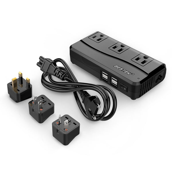 Adaptador de viaje universal Convertidor de voltaje de 220 V a 110 V con adaptador de enchufe mundial
