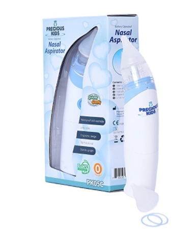 Battery operated baby nasal aspirator