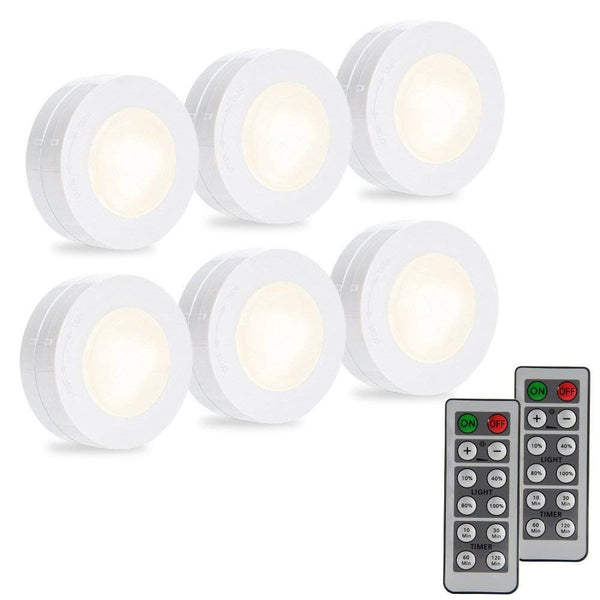 Paquete de 6 luces LED debajo del gabinete con control remoto