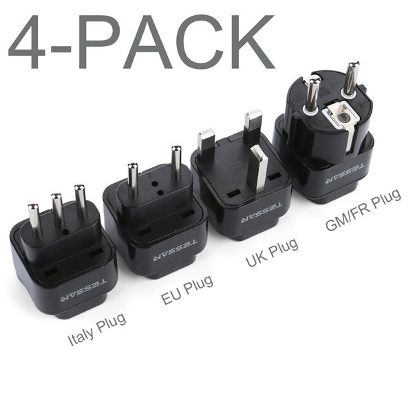 Adaptador de enchufe de viaje universal con conexión a tierra
