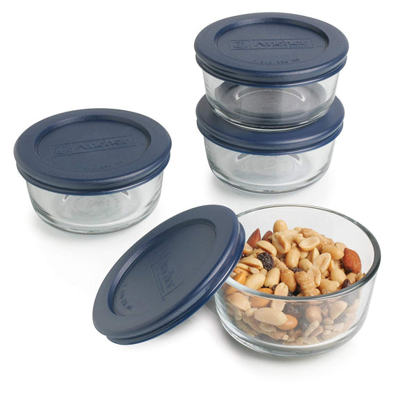 Set Of 4 Classic Glass Food Storage Containers with Lids