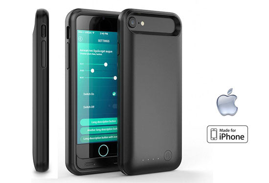 Estuche de carga de 3100 mAh con certificación Apple MFi para iPhone 7/8 o 7/8 Plus