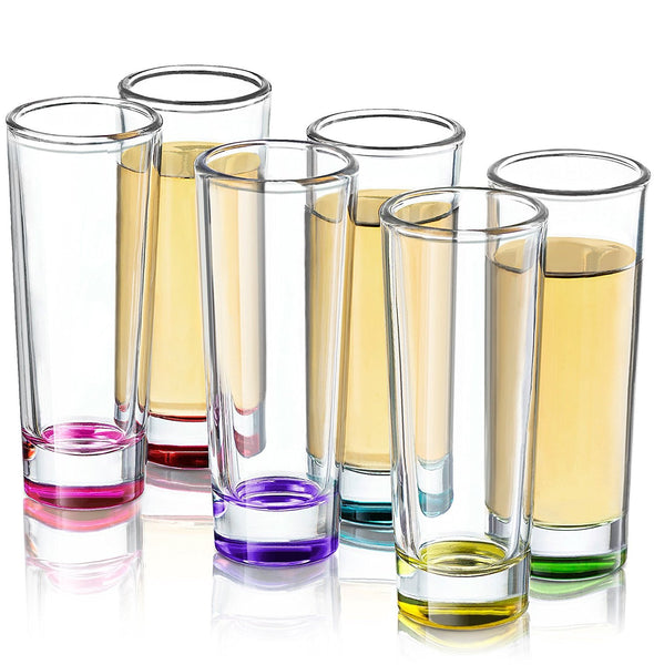 Set of 6 colored shot glasses