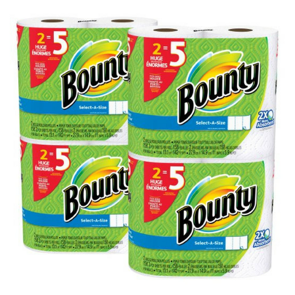 8 huge rolls of Bounty paper towels