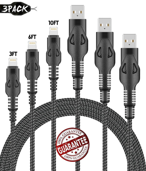 Pack De 3 Cables Lightning Trenzados