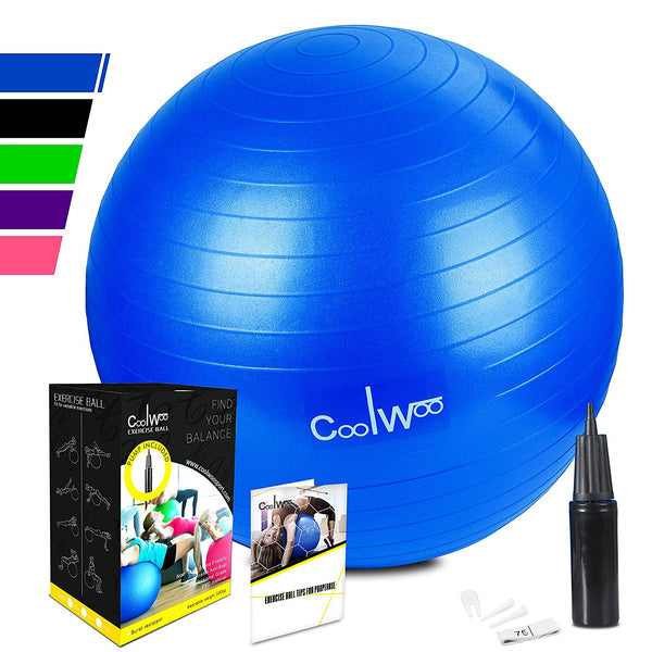 Yoga exercise ball with hand pump