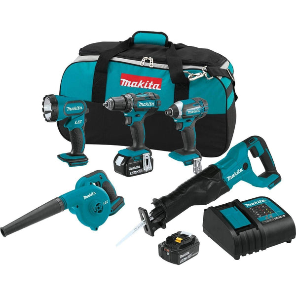 Kit combinado inalámbrico de iones de litio Makita 18V LXT de 5 piezas