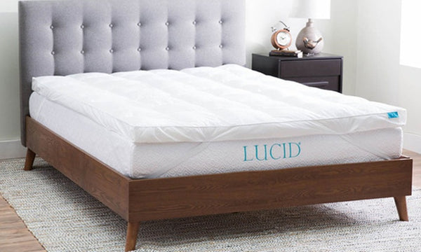 Lucid 3" Plush Down Alternative Fiber Bed Mattress Topper