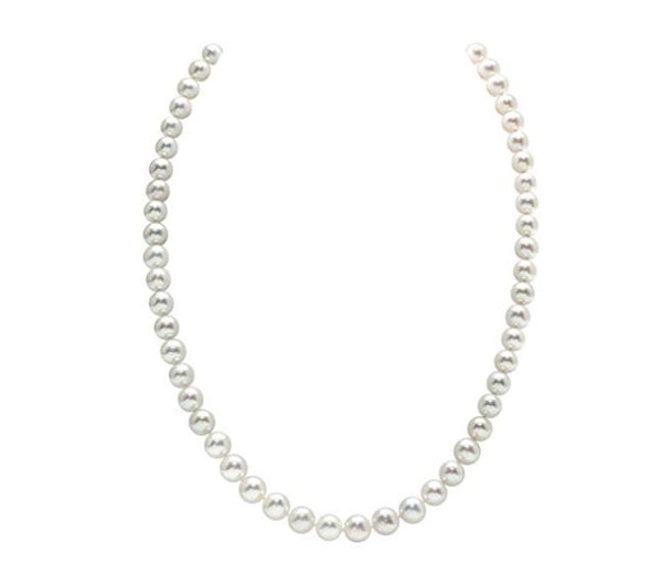 THE PEARL SOURCE Collar de perlas cultivadas de agua dulce, redondas, blancas, de calidad AAA