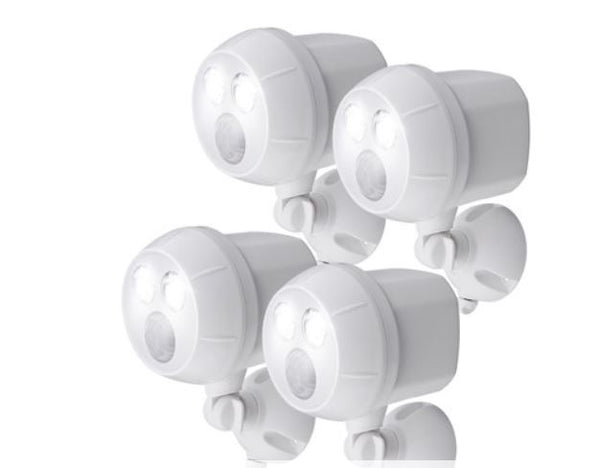 Mr. Beams Motion-Sensing 400-Lumen Battery-Powered Spotlights (4-Pack)