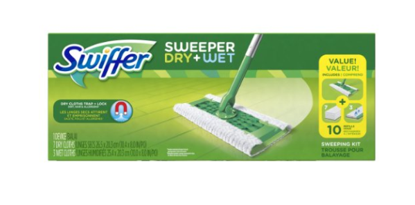 Swiffer Sweeper Cleaner Dry and Wet Mop Starter Kit with Refills