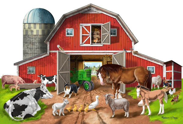Melissa & Doug Busy Barn Shaped Jumbo Jigsaw Floor Puzzle
