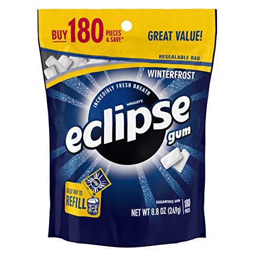 Eclipse Polar Ice de 240 quilates $7.85 o chicle sin azúcar Eclipse Winterfrost de 180 quilates