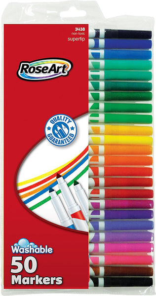 Pack of 50 RoseArt SuperTip Washable Markers
