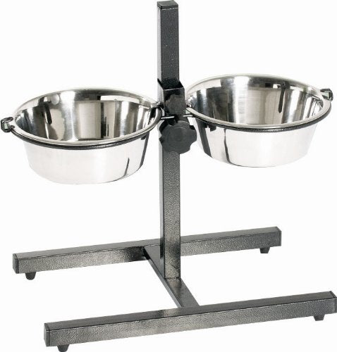 Indipets Adjustable Double Diner with 2 Stainless Steel Bowls