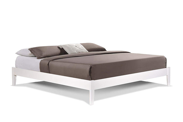 Altozzo Manhattan Grey or White Eco-Friendly Solid Wood King-Size Platform Bed