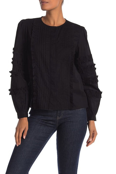 W118 long sleeve ruffle top