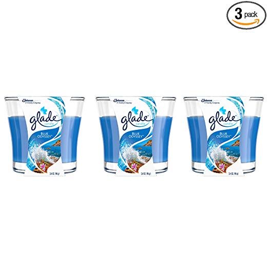 3-Pack Glade Jar Candle Air Freshener 3.4 Ounce (Blue Odyssey)