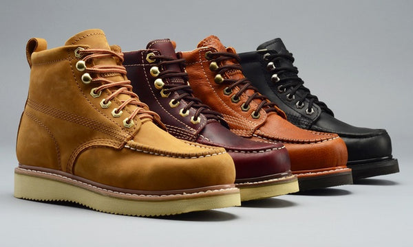 Goodyear Botas de trabajo clásicas con cuña y punta de mocasín de cuero genuino para hombre