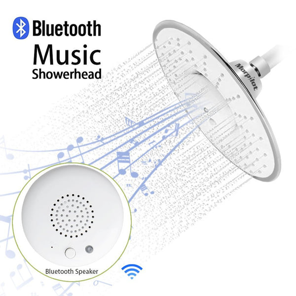 Shower head with built in Bluetooth speaker