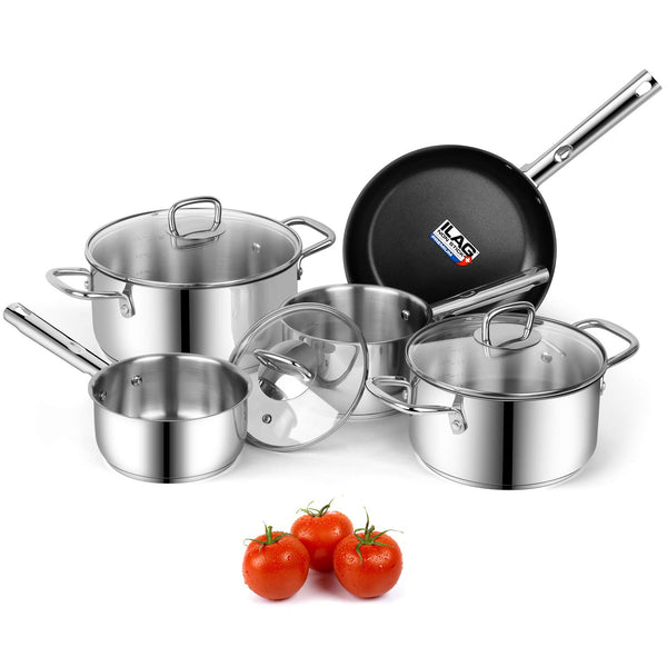 8 Piece Nonstick Stainless Steel Cookware Set