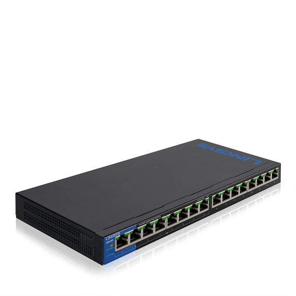Conmutador de red no administrado Linksys de escritorio de 16 puertos Gigabit Ethernet PoE+